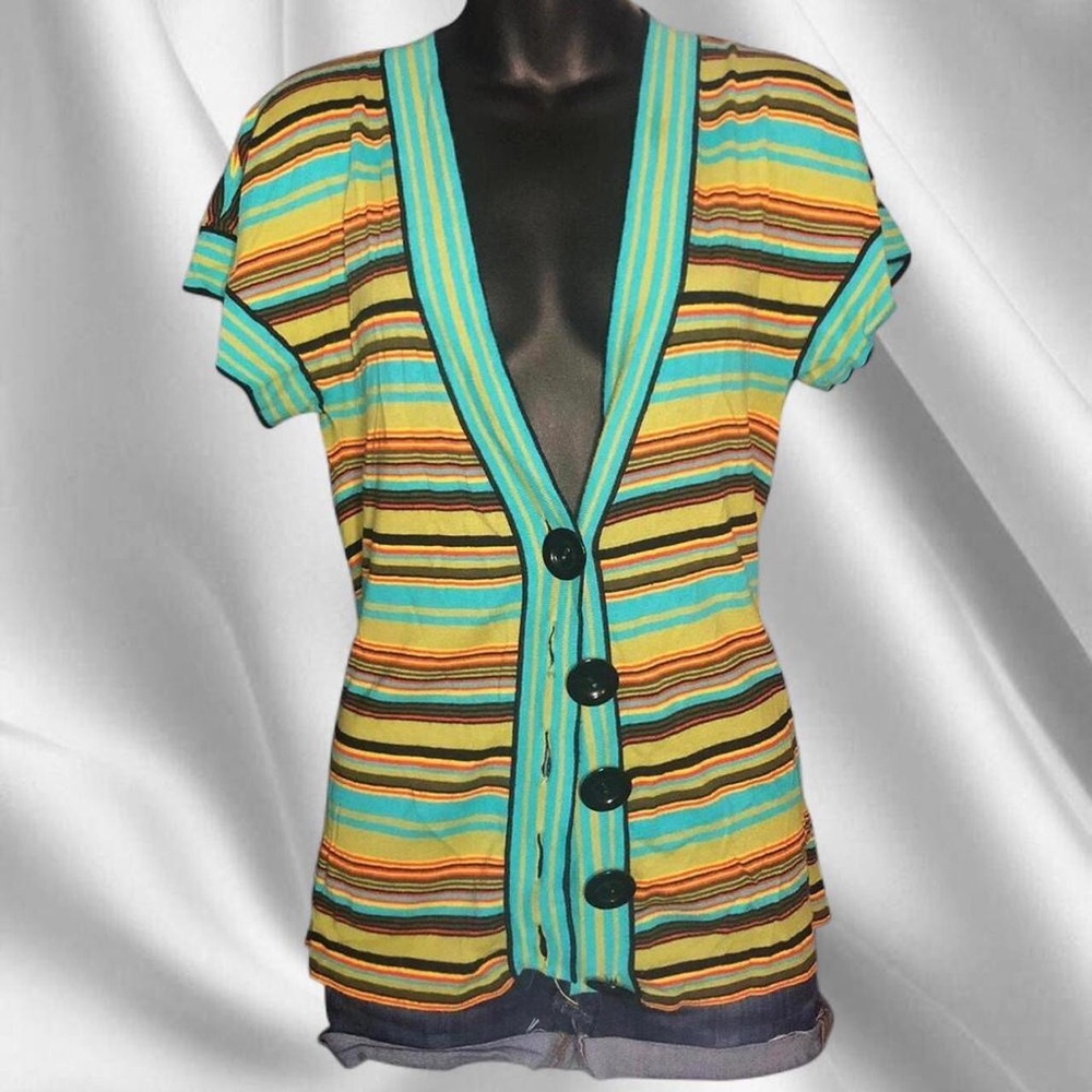 Y2K Striped Thin Cardigan